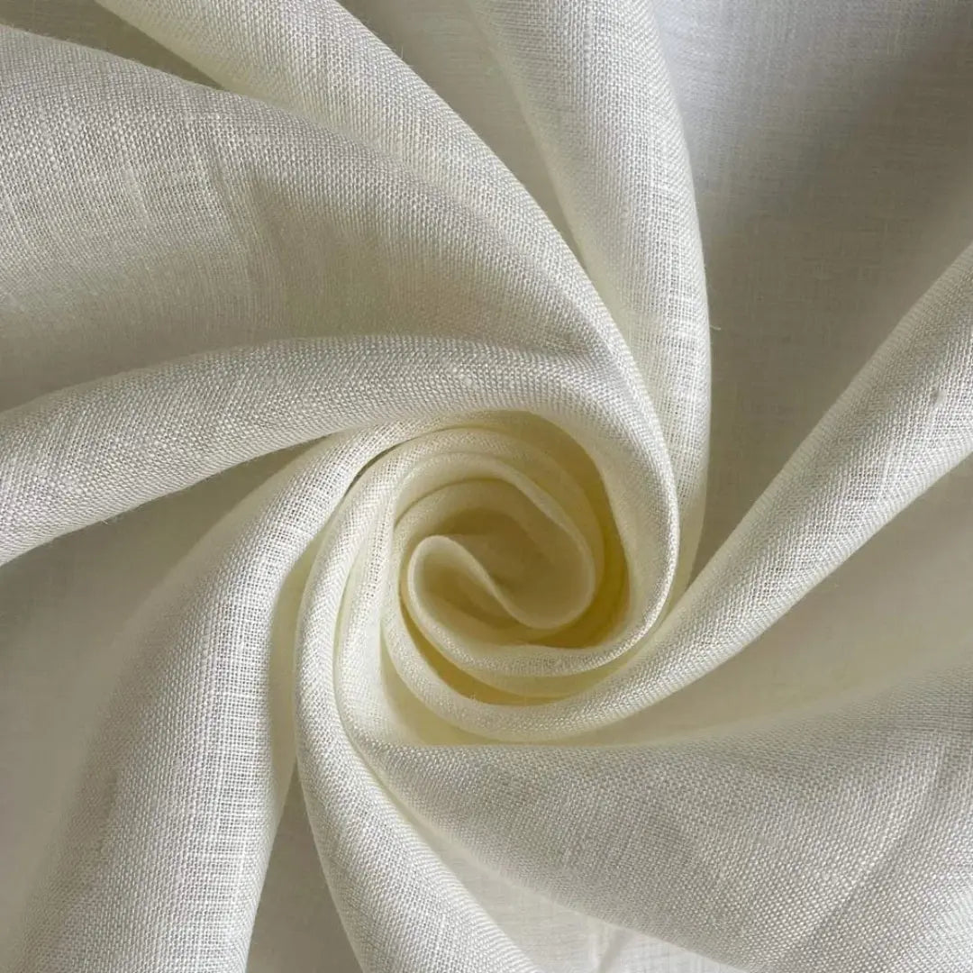 Cotton Linen Solid Beige Fabric