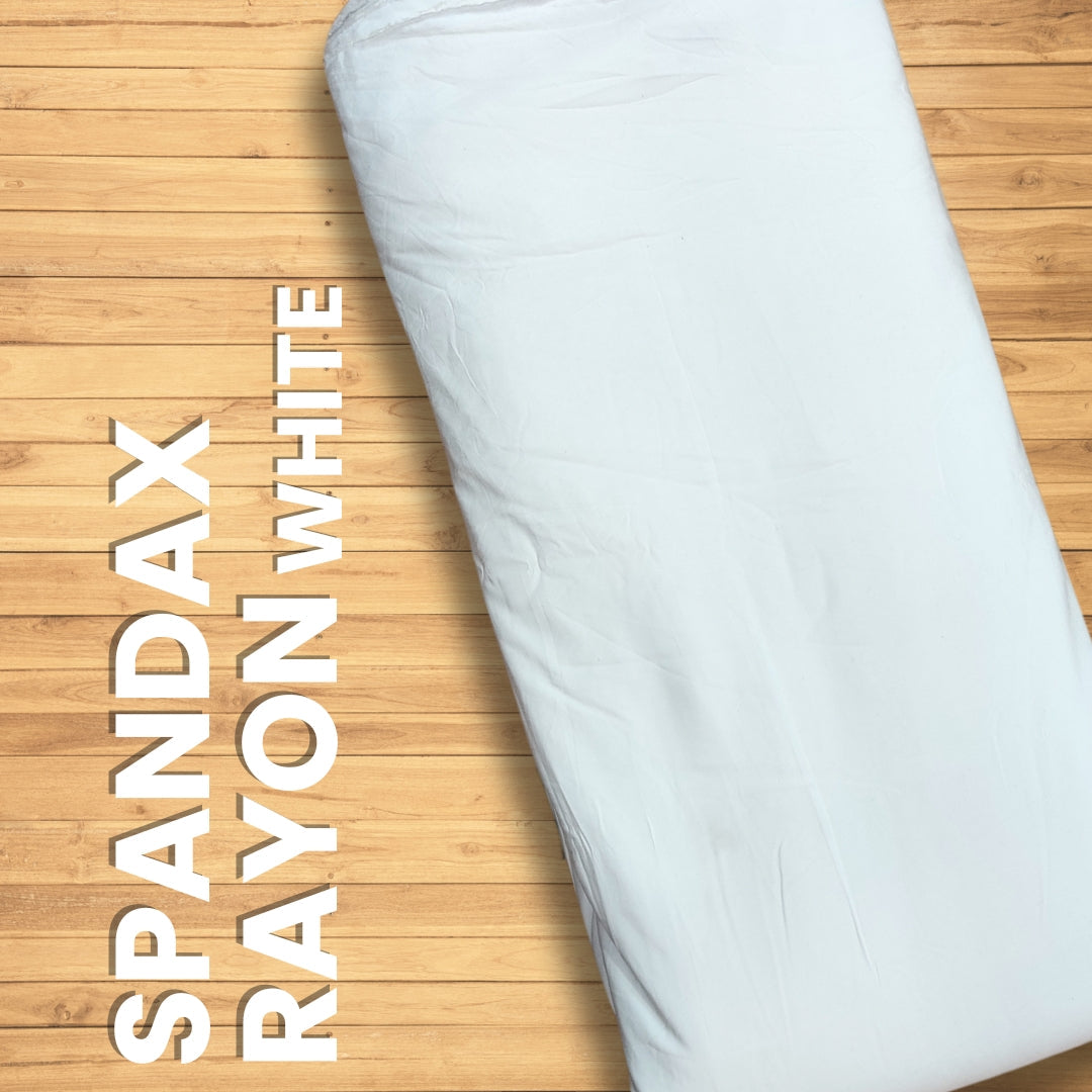 Buy Spandex Rayon Solid White Fabric