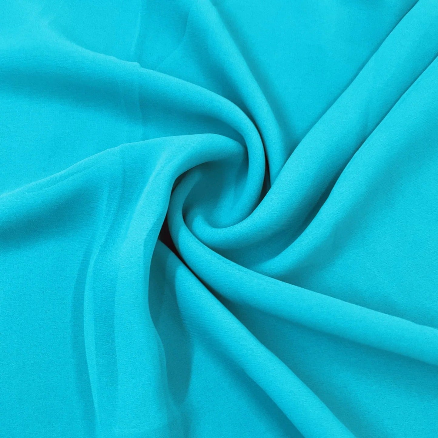 Georgette Solid Sky Blue Fabric (56inch Width)