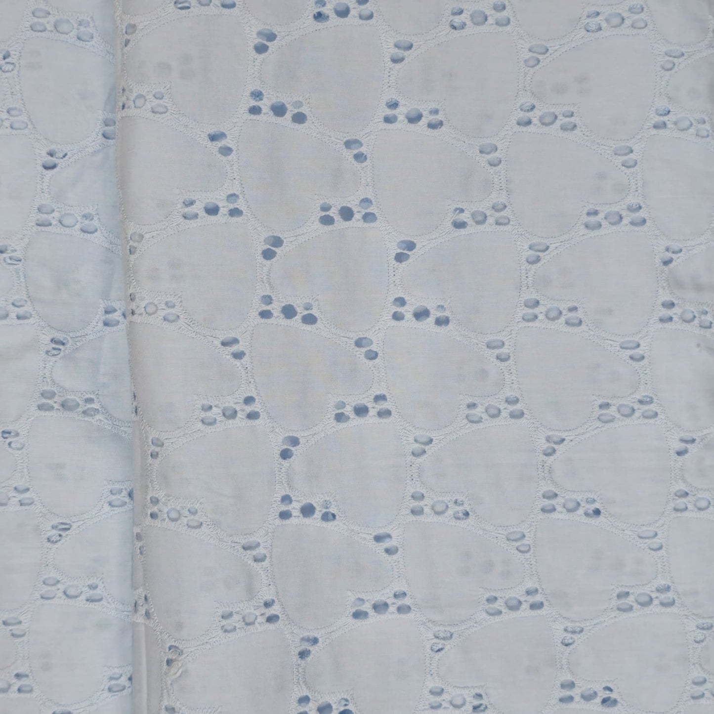 Hakoba Powder Blue Heart Pattern Fabric