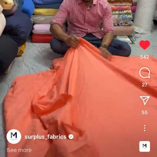 Buy Pure Linen Orange Tint Fabric