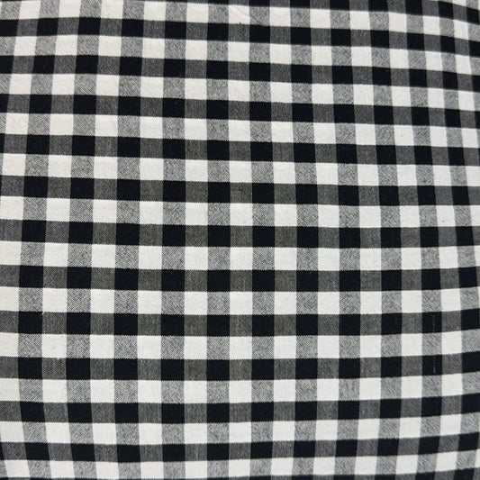 Premium Seersucker Gingham Black & White Check Fabric