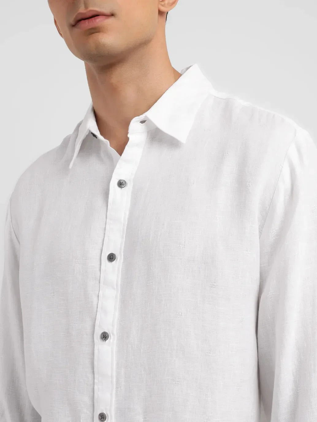 Buy Lab Certified Pure Linen Solid White Fabric