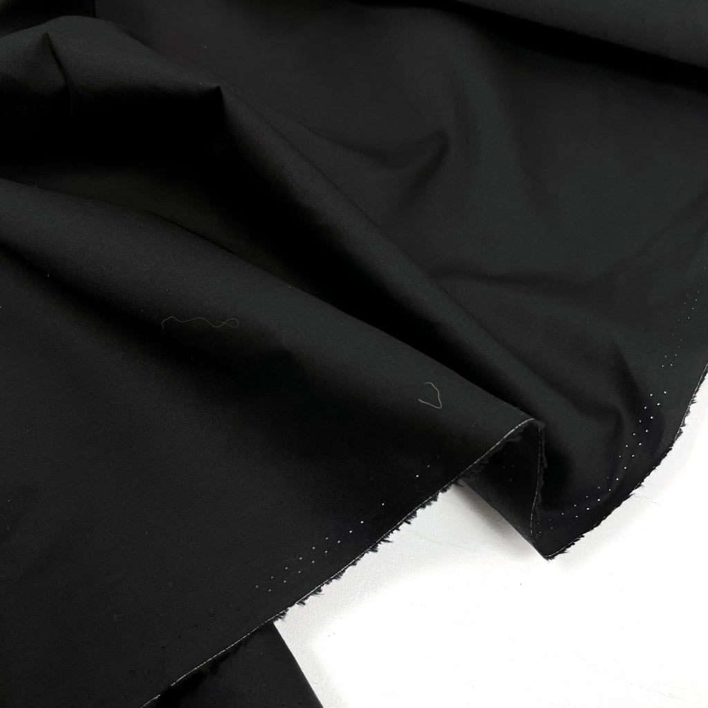 Buy Poplin Lycra Plain Fabric Jet Black