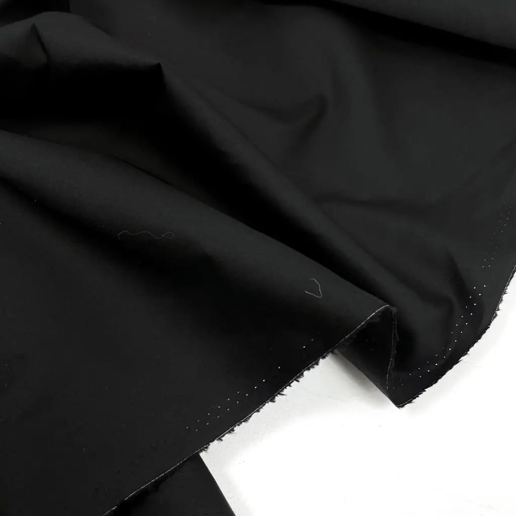 Buy Poplin Lycra Plain Fabric Jet Black - MAF