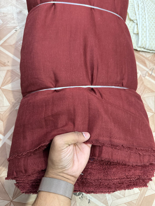 Buy Cotton Linen Solid Umber Brown