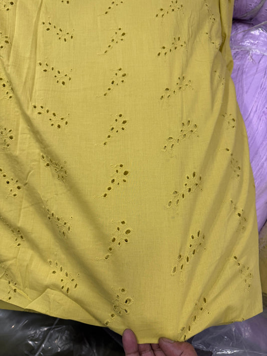 Buy Cotton Hakoba Pista Green Leaf Cutwork Embroidery