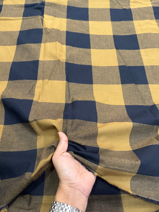 Buy Cotton Yarn Dyed Big Check Shirting Fabric