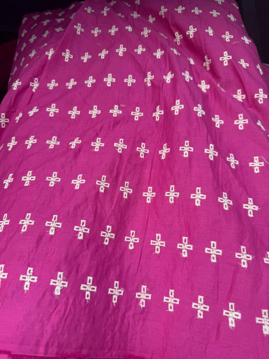 Buy Hakoba Rose Pink 4Square Work Fabric