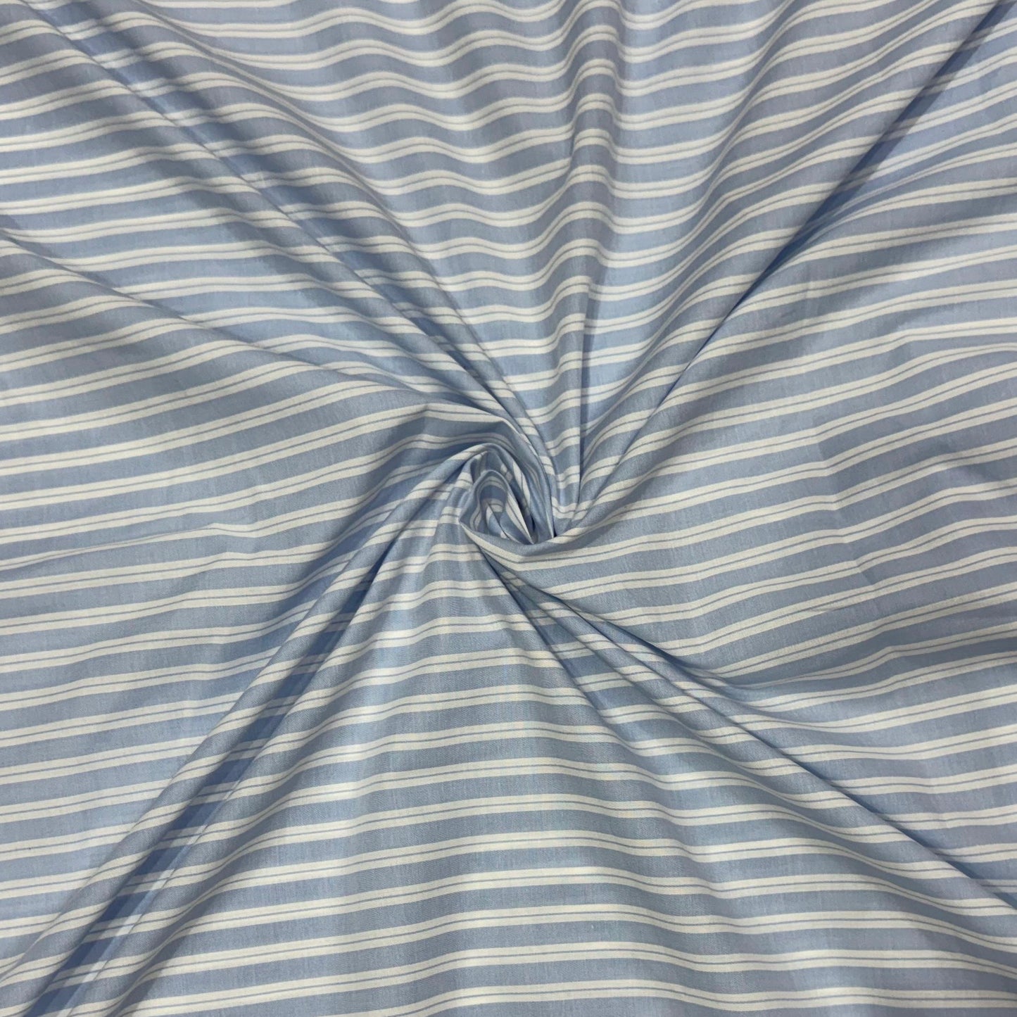 Buy 50s Poplin Light Blue White Stripe Fabric