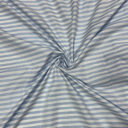 Buy 50s Poplin Light Blue White Stripe Fabric