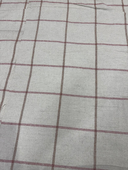 Woollen Pashmina Twill Nude Check Shirting Fabric