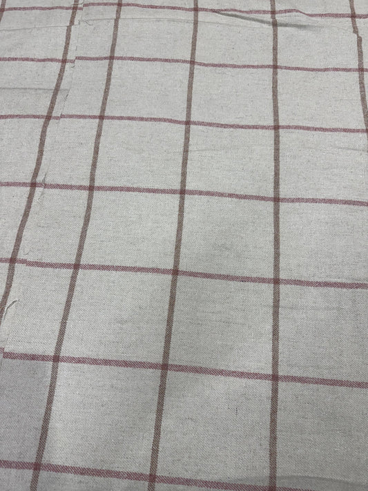 Woollen Pashmina Twill Nude Check Shirting Fabric