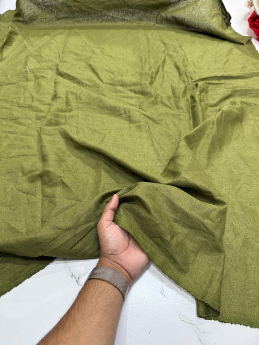 Buy Pure Linen Solid Olive Green