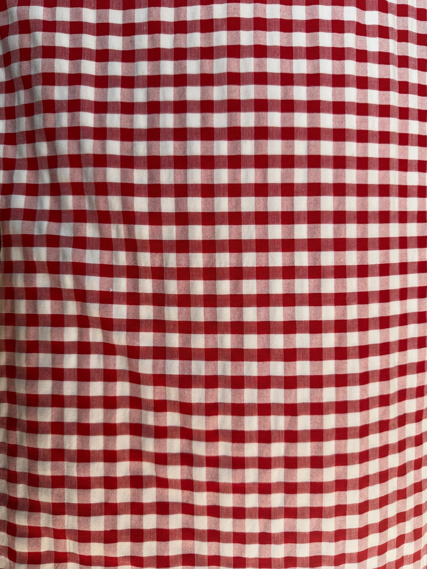 Premium Seersucker Gingham Red & White Check Fabric