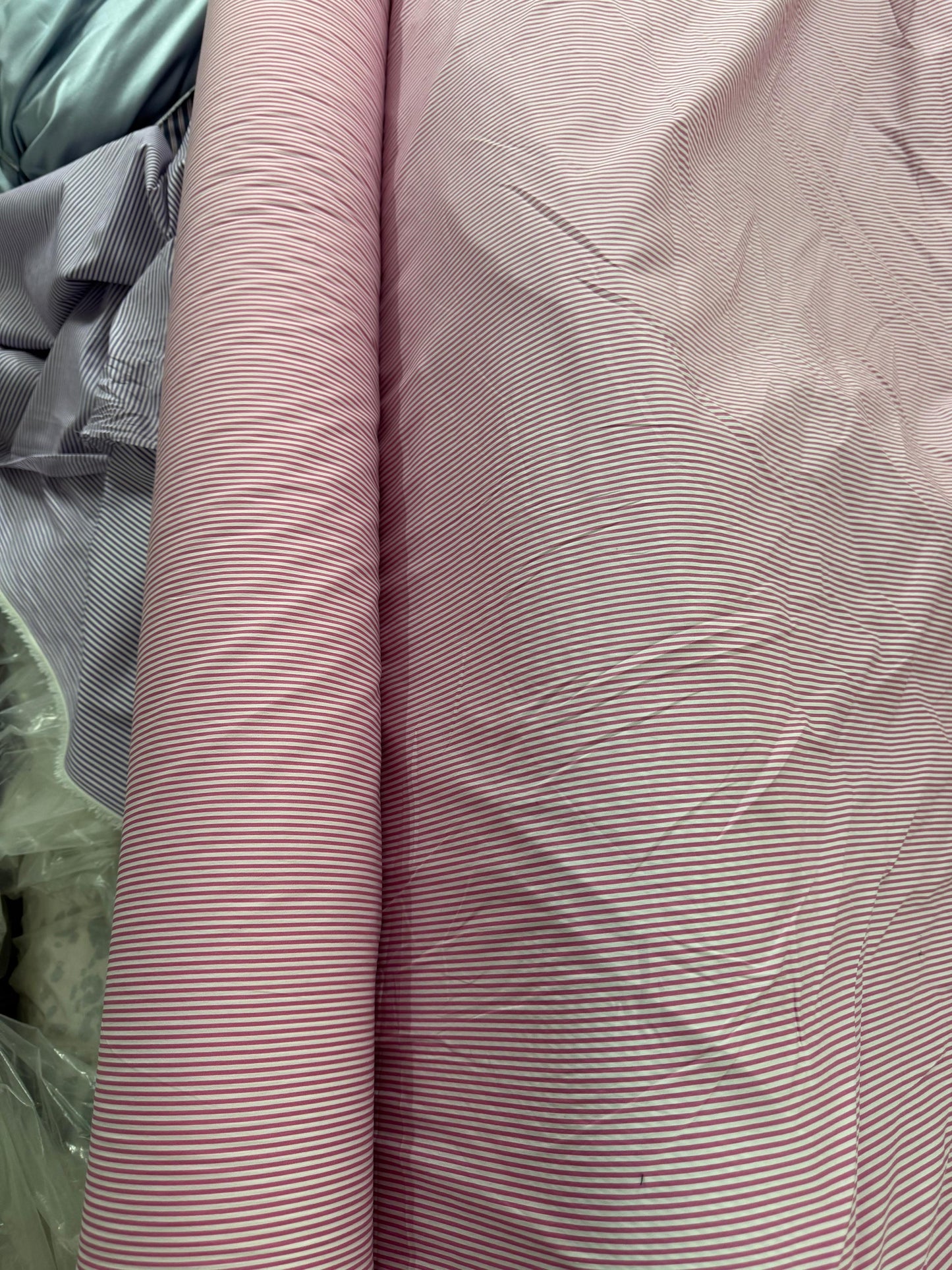 Buy Arvind Mill Poplin Pink Stripes Fabric