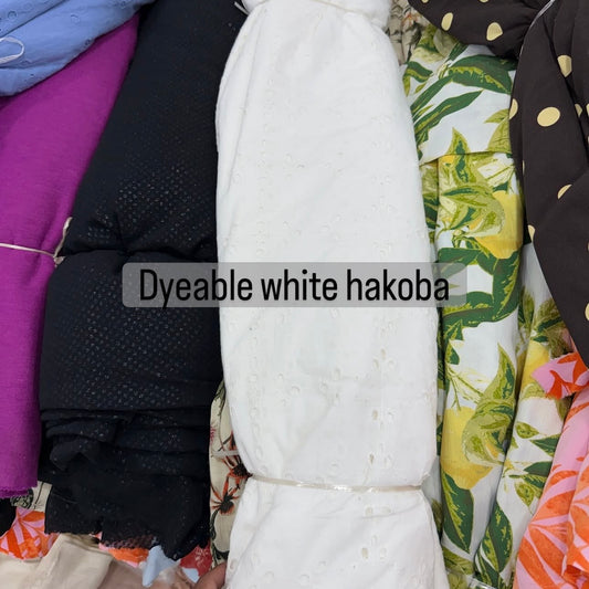 Buy Cotton Hakoba White Square Only Embroidery Fabric