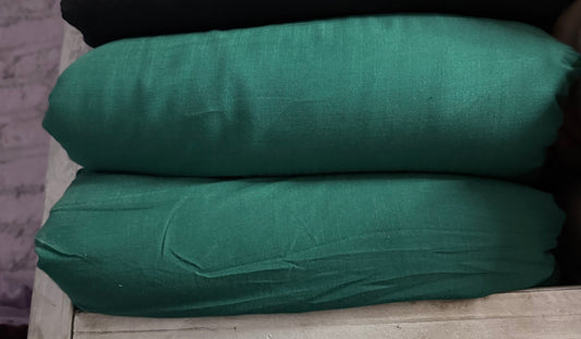 Buy Cotton Linen Solid Dark Green Fabric