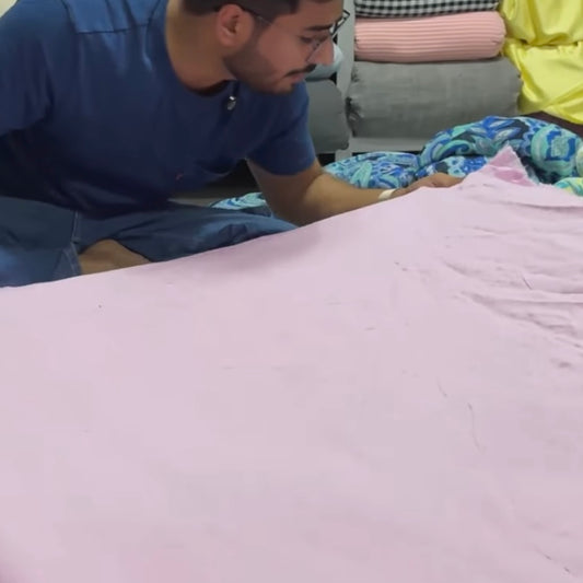 Buy Seersucker Cotton Solid Baby Pink Fabric