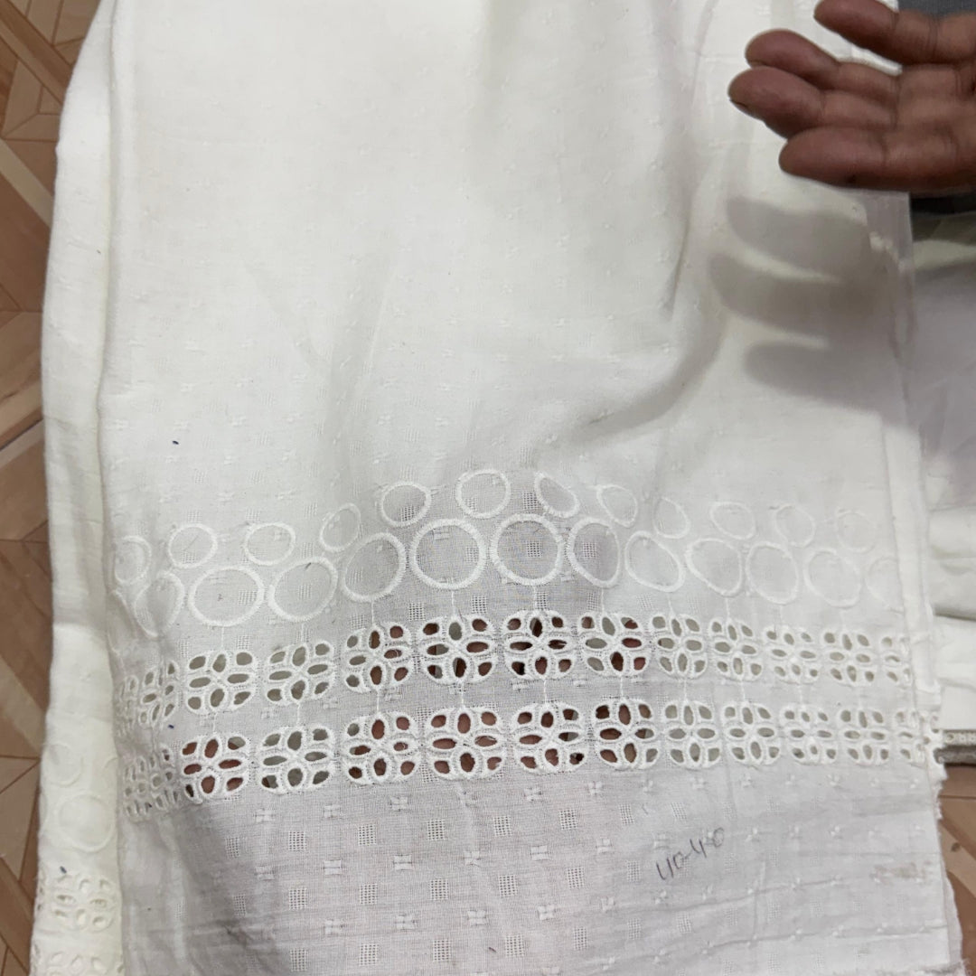 Buy Cotton White Circle Border Hakoba