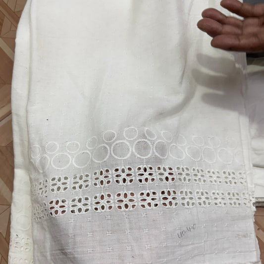 Buy Cotton White Circle Border Hakoba