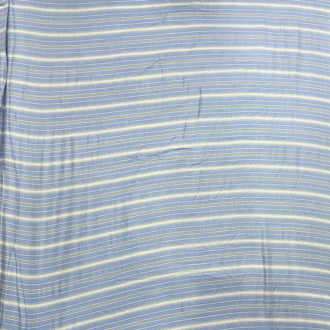 Buy Rayon Twill Blue & white Stripe