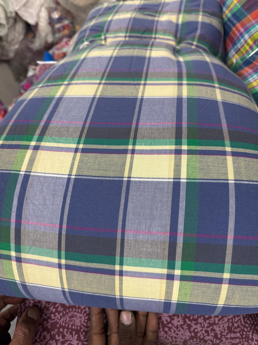 Buy Premium Blue Cotton Arvind Mill Yarn Dyed Fabric