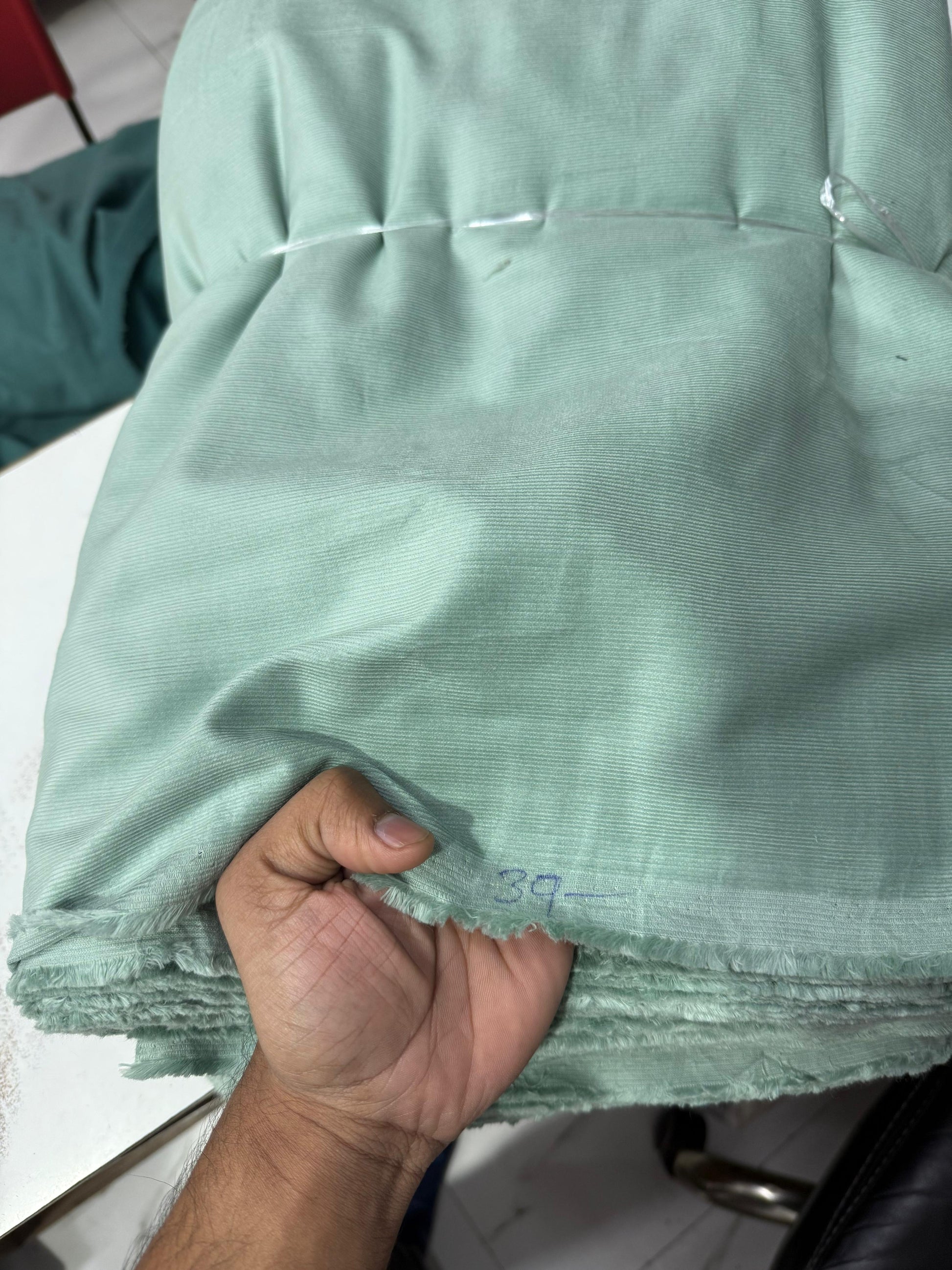Buy Corduroy Solid Mint Fabric (21 Wale) - MAF 