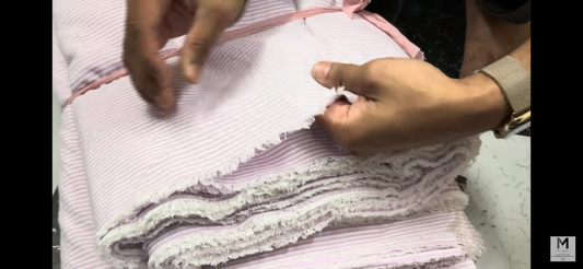 Buy Premium Cotton Seersucker Lavender White Stripes Fabric