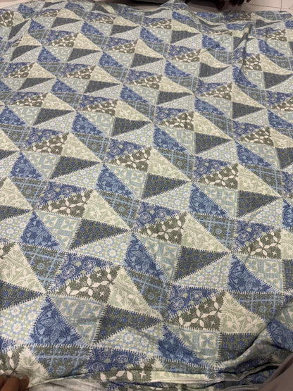 Buy Cotton Linen Multi Boho Triangle Printed Fabric