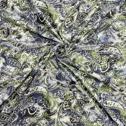 Buy Cambric Green Indo Western Printed Fabric