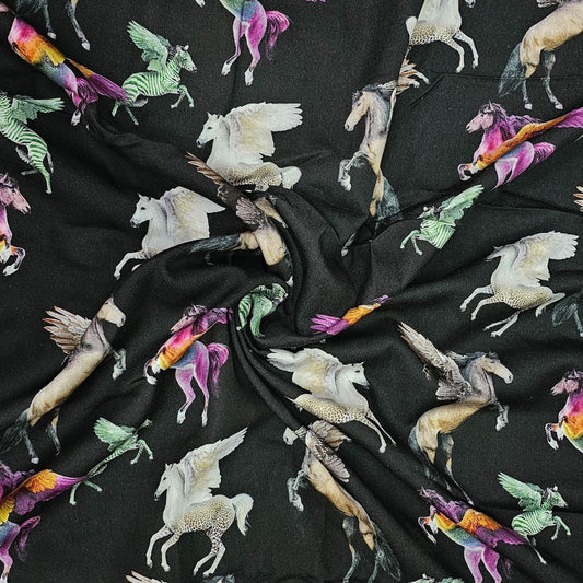 Buy Rayon Twill Unicorn Printed Fabric