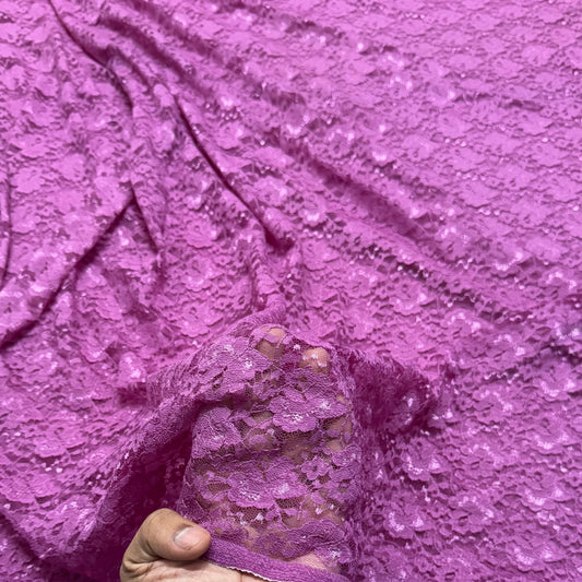 Buy Purple Lurex Mesh Embroidery Fabric