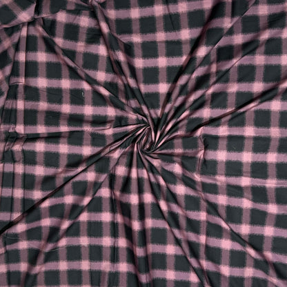 Buy Poplin Purple Graphic Check Printed Fabric