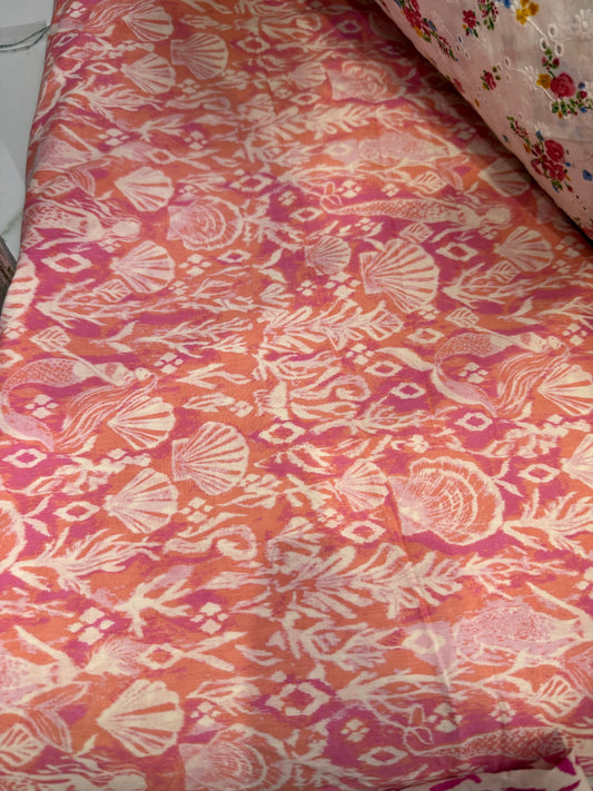 Buy Cotton Poplin Ombre Ikkat Shell Printed Fabric