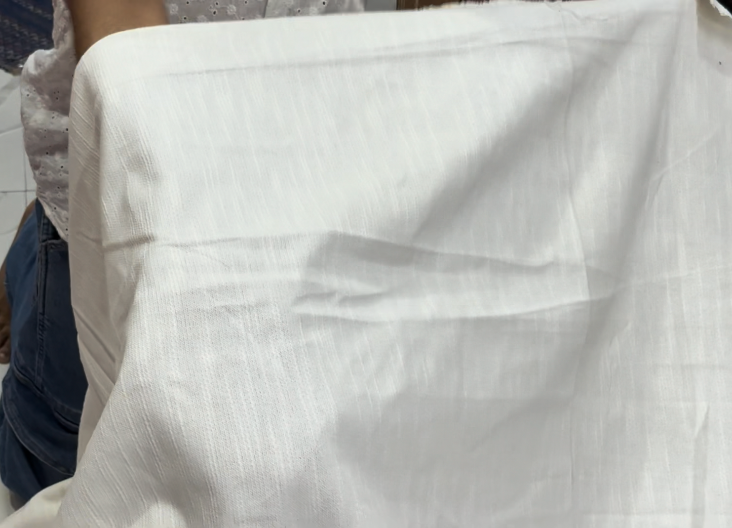 Buy White Dyeable Canvas Slub Fabric