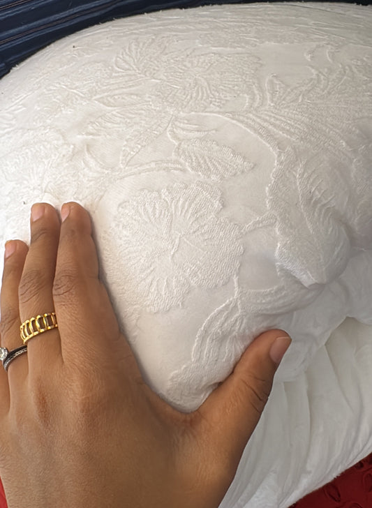 Buy Viscose jacquard White Fabric