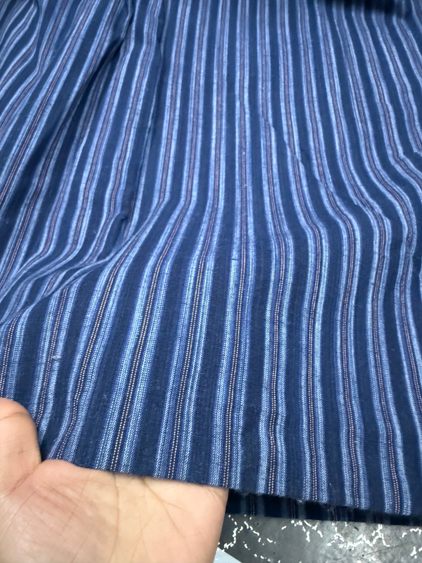Buy Cotton Linen Blue Stripes Fabric Soft Furnishing