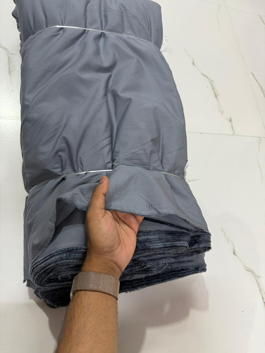 Buy Mud Blue Pure Cotton Poplin Fabric