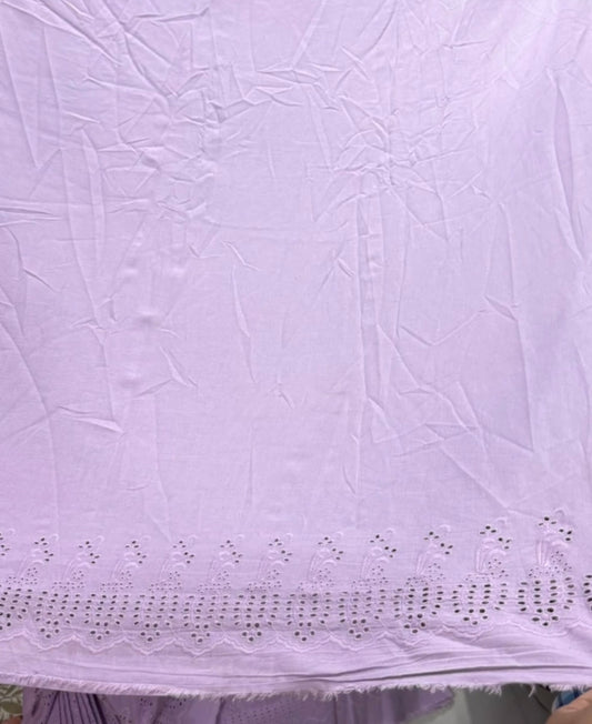 Buy Cotton Linen Hakoba Lavender Border Palazzo Cutwork Embroidery