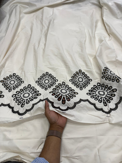 Buy Silk Hakoba Border Black Design Fabric