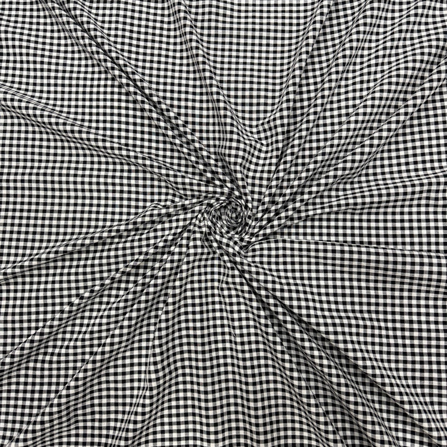 Cotton B&W SeerSucker Ghingham Check Fabric