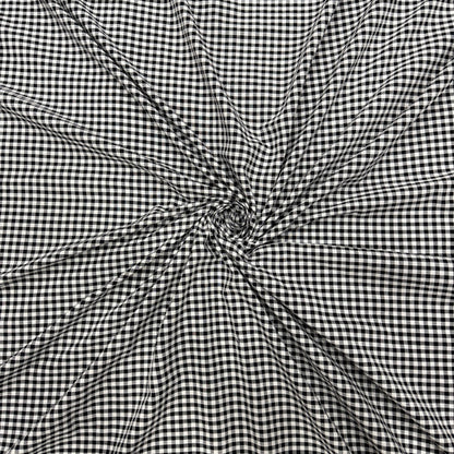 Cotton B&W SeerSucker Ghingham Check Fabric