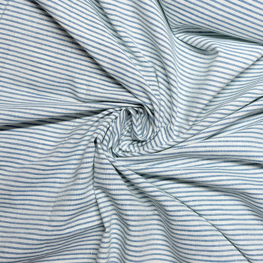 RL Cotton YanDyed Blue Thin Stripe