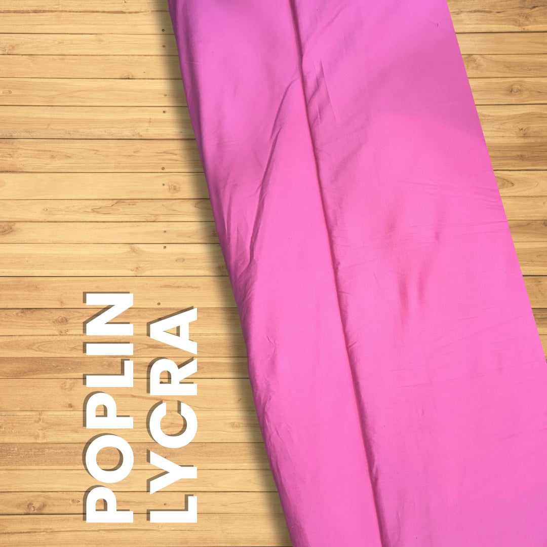 Buy Poplin Lycra Plain Fabric Barbie Pink