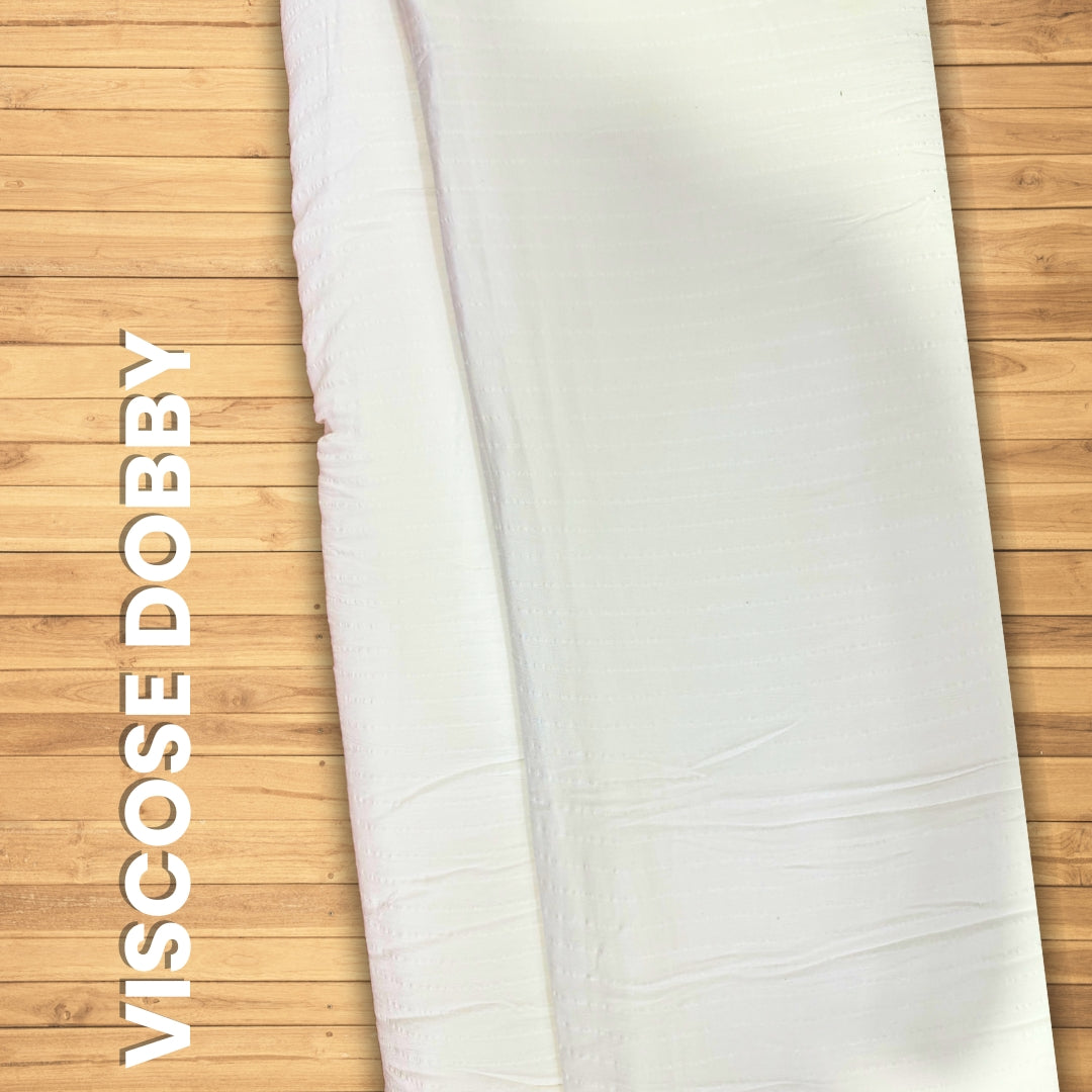 Buy Viscose filament Dobby White Solid