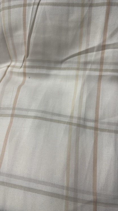 Woollen Pashmina White & Yellow Check Shirting Fabric