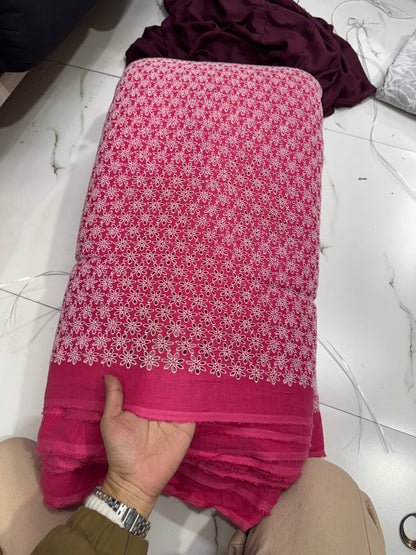 Buy Linen Hot Pink Hakoba Heavy Flowery