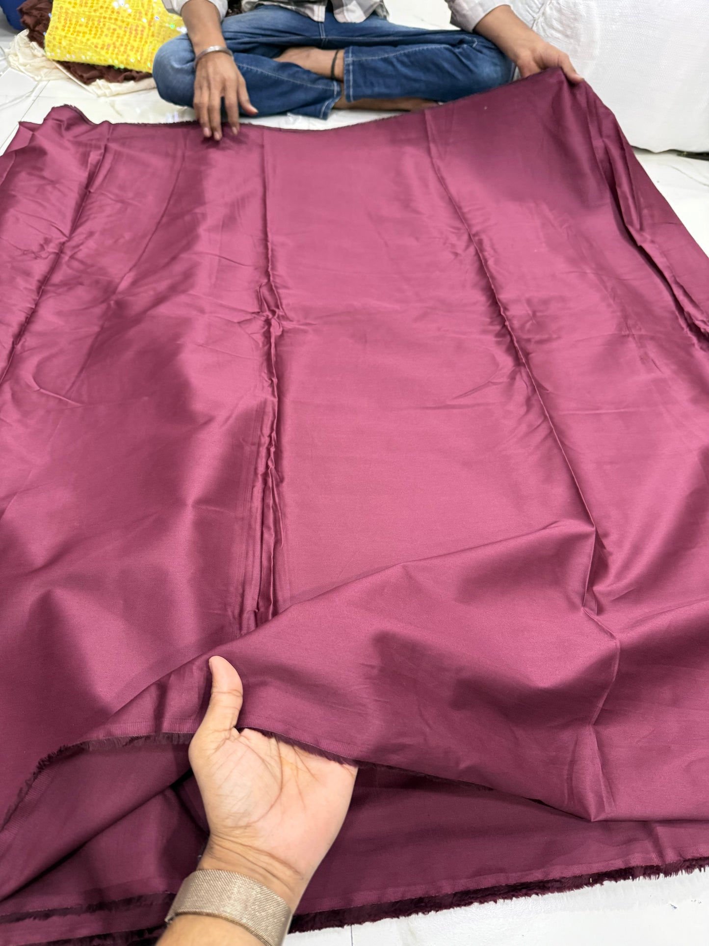 Buy Solid Wine Pure Cotton Poplin Satin - MAF 