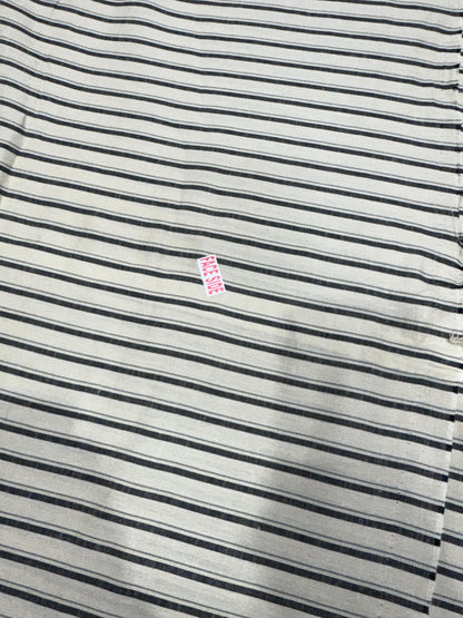 Buy Cotton Linen White Base Black Stripe Fabric